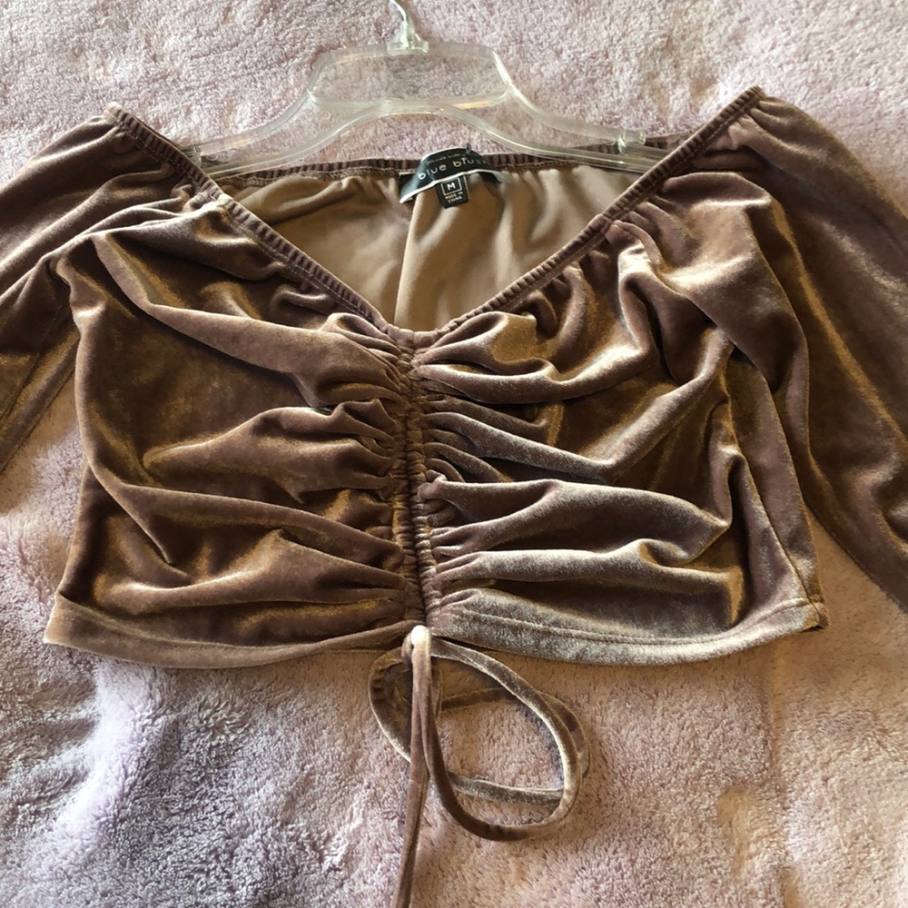 Purple cropped shirt